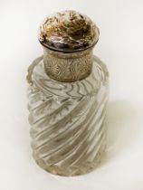 H/M SILVER TOPPED PERFUME BOTTLE NEOCLASSICAL STYLE - 15.5 CMS (H) APPROX