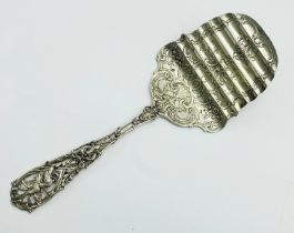 ANTIQUE HALLMARKED DUTCH SILVER LARGE CAKE SPOON