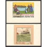 TWO POSTCARDS OF THE RED STAR LINE VINTAGE POSTER SERIES ANTWERPEN - AMERIKA - NEW YORK C3&C4