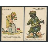 TWO VINTAGE ALGERIAN SIGNED ARTIST POSTCARDS