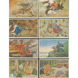 SET OF EIGHT EARLY JAPANESE POSTCARDS IN ORIGINAL ENVELOPE