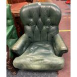 BUTTON BACK LEATHER CHAIR