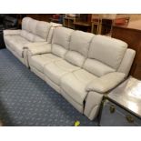 PAIR OF SOFA HOUSE GREY LEATHER RECLINERS - EX DEMO