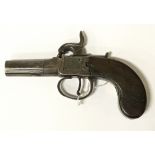 MID 19THC PERCUSSION PISTOL 40 BORE BY HENRY NOCK OF LONDON - GOOD CONDITION 16CMS (L) APPROX