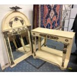 PAINTED CONSOLE TABLE WITH MIRROR