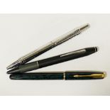 COLLECTORS PARKER ''SONNET'' PEN & 2 CROSS PENS