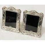 PAIR OF HM SILVER PHOTO FRAMES 20CMS (H) X 16CMS (W) APPROX