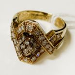 14CT GOLD & DIAMOND RING - SIZE K 5.54 GRAMS APPROX