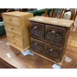 TWO SMALL FOUR DRAWER CHESTS