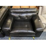 AMX DESIGN BLACK LEATHER CUDDLE SOFA - EX DEMO