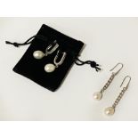 WITHDRAWN STERLING SILVER SOUTH SEA PEARL LEVER BACK EARRINGS