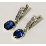 STERLING SILVER SAPPHIRE EARRINGS