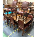 OAK DRAWLEAF TABLE & 8 CHAIRS