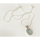 BLUE SEMI PRECIOUS STONE PENDANT