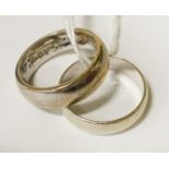 TWO 9CT GOLD WEDDING BANDS 6.4 GRAMS APPROX SIZE G/SIZE H/I
