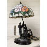 TIFFANY STYLE FIGURE TABLE LAMP
