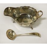 STERLING SILVER SAUCE BOAT & SPOON 5OZS APPROX