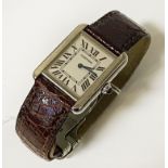 CARTIER TANK MID SIZE WATCH WITH ORIGINAL STRAP & REPLACEMENT STRAP