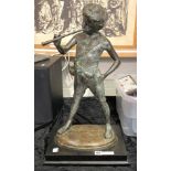 LARGE BRONZE FIGURE OF PAN - 66 CMS (H) APPROX