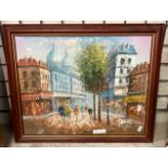 OIL PAINTING OF A STREET SCENE BY BURNBY - 48.5 X 58.5 CMS - OUTER FRAME