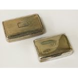 TWO HM SILVER SNUFF BOXES - 3 OZS APPROX