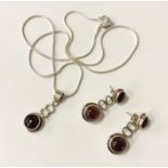 STERLING SILVER GARNET GEMSTONE SET