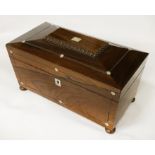 TEA CADDY WITH MOTHER OF PEARL INLAY - 17.5 CMS (H) APPROX