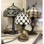 THREE TIFFANY STYLE LAMPS