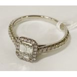 TIFFANY & CO ASCHER CUT DIAMOND RING - APPROX 0.64 POINTS - SIZE K - 3.2 GRAMS APPROX