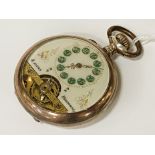 HERDOMAS 8 HOURS 800 GRADE SILVER POCKET WATCH