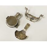 SILVER CADDY SPOON & METAL SALT & PERFUME CASE