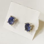 STERLING SILVER TANZANITE STUDS