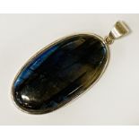 STERLING SILVER LARGE LABRADORITE PENDANT