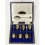 MAPPIN & WEBB STERLING SILVER BOXED SPOON SET WITH CERTIFICATE