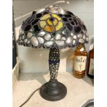 EARLY TIFFANY STYLE TABLE LAMP WITH SHELL DETAIL - 45 CMS (H) APPROX