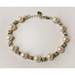 CULTURED PEARL & TOPAZ BRACELET