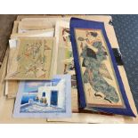 COLLECTION OF UNFRAMED ORIENTAL PICTURES & PAINTINGS FOLIO (VARIOUS)