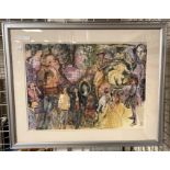 ABSTRACT ART WATERCOLOUR ''SEVEN AGES OF WOMAN'' BY LEO SMITH - 69 X 87 CMS APPROX OUTER FRAME