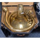 ''CROWN'' SOUSAPHONE IN CUSTOM CASE BY BEARE & SON OF TORONTO CANADA - MADE IN USA