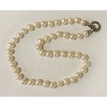 STERLING SILVER LARGE FRESH WATER PEARL NECKLACE