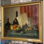 OIL ON CANVAS OF STILL LIFE - B STUBBS 59 X 49