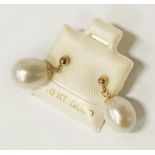 9K GOLD STUDS SOUTH SEA LARGE PEARLS