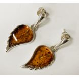 STERLING SILVER AMBER EARRINGS