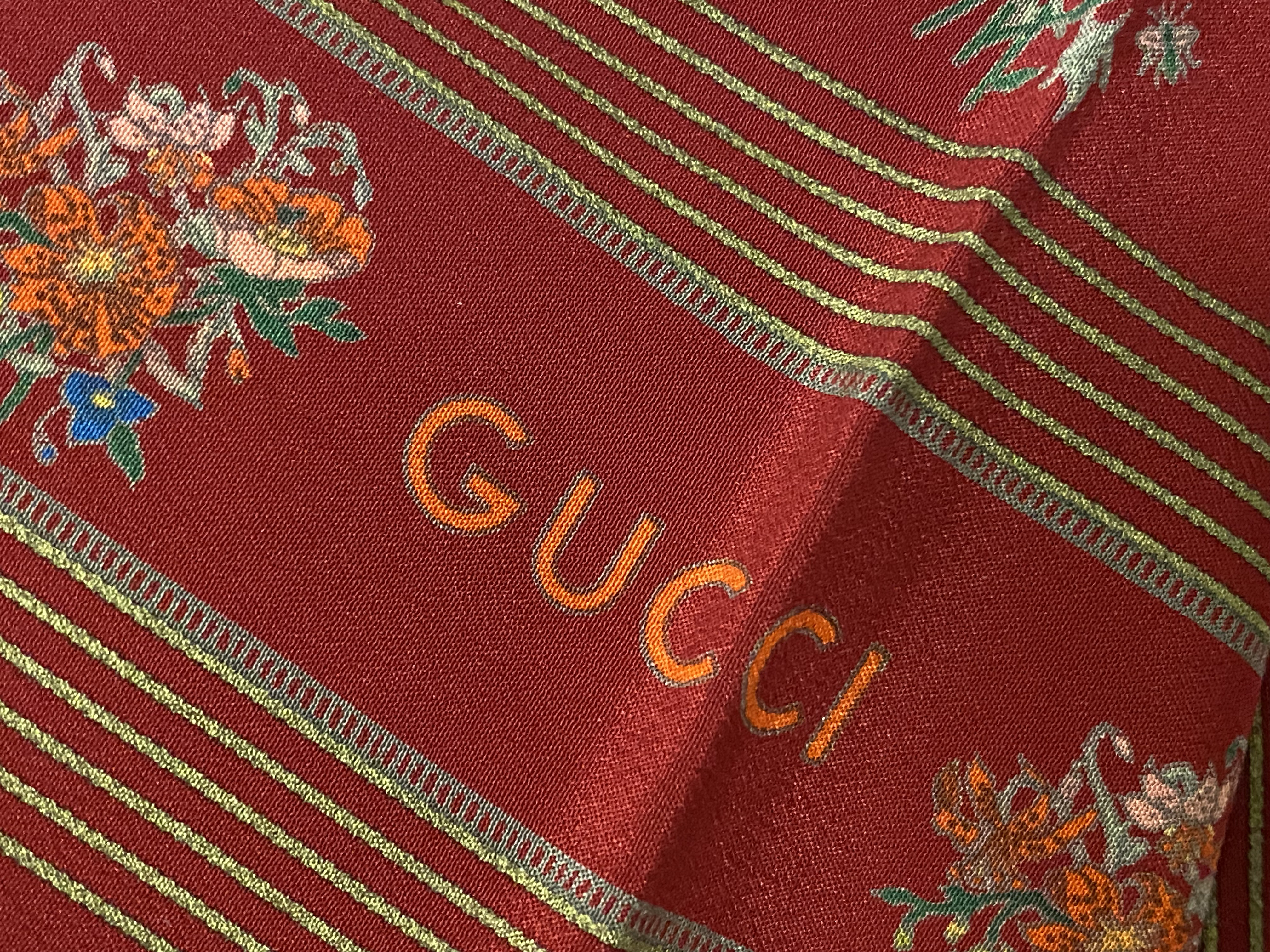 GUCCI SILK SCARF - FLORAL - Image 2 of 2