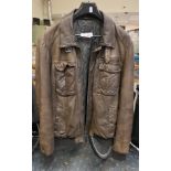 BOSS 1980S LEATHER GENTS JACKET - 3XL