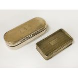 2 H/M SILVER SNUFF BOXES - 3 OZS APPROX