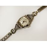 14CT WHITE GOLD & DIAMOND BULOVA LADIES COCKTAIL WATCH (STRAP NOT GOLD)