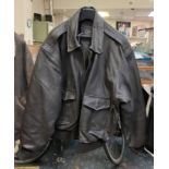 GENTS LEATHER AVIATOR STYLE JACKET - SIZE 3 XL