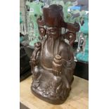 HARDWOOD CHINESE FIGURE - 39 CMS (H) APPROX