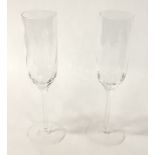 TIFFANY & CO A PAIR OF CRYSTAL CHAMPAGNE FLUTES